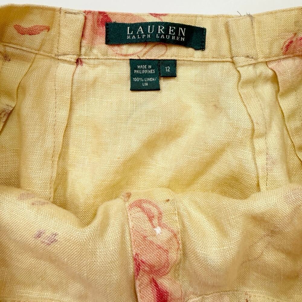 Lauren Ralph Lauren Linen Floral Button Front Skirt - Picture 5 of 10